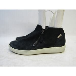 Ecco Womens Size 39 EUR Black Leather Zip Fashion Ankle Boots Booties